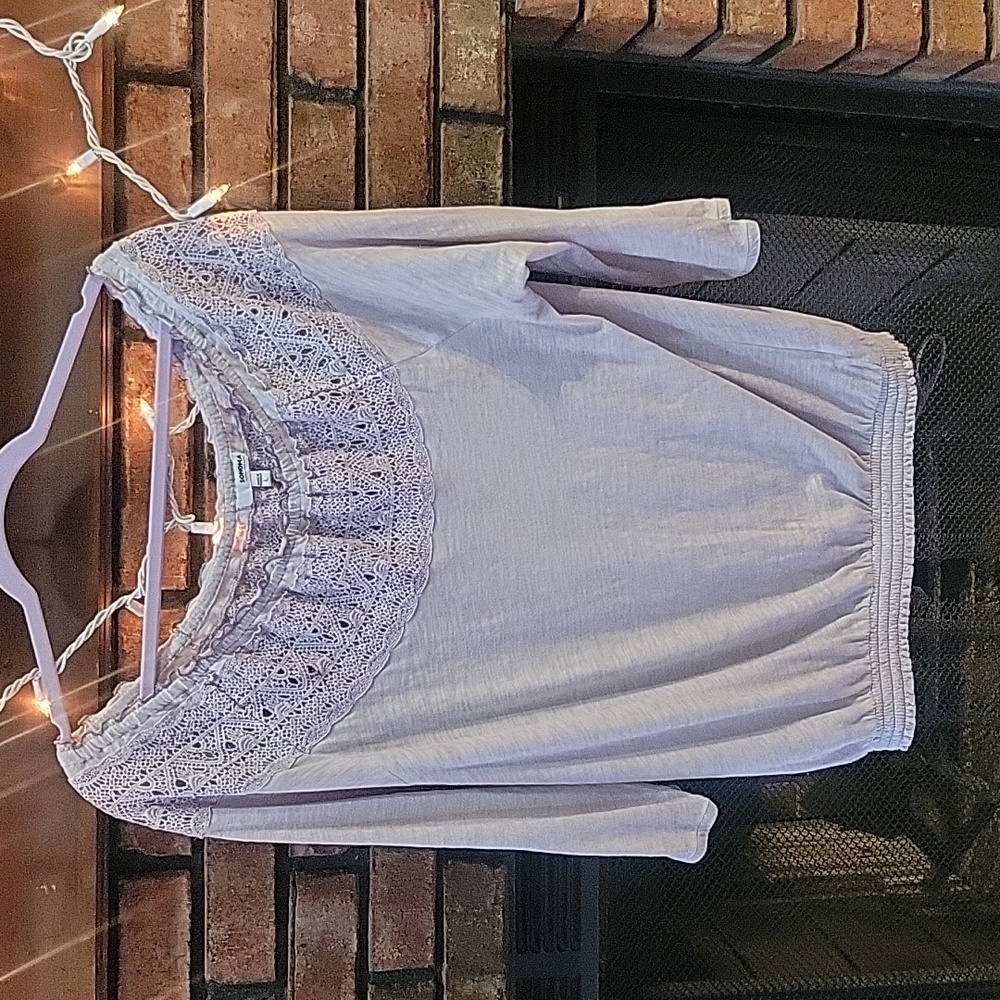 Women's Sonoma lavender off the shoulder shirt.